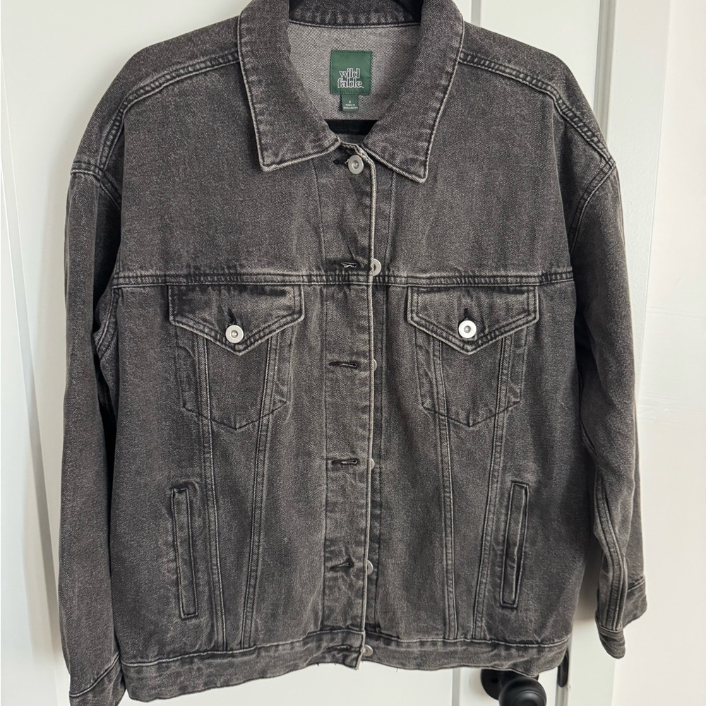 Wild Fable Charcoal Oversized Denim Jacket